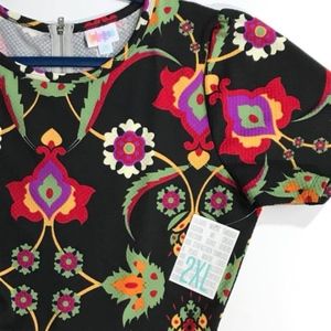NWT Lularoe 2xl Amelia dress black floral